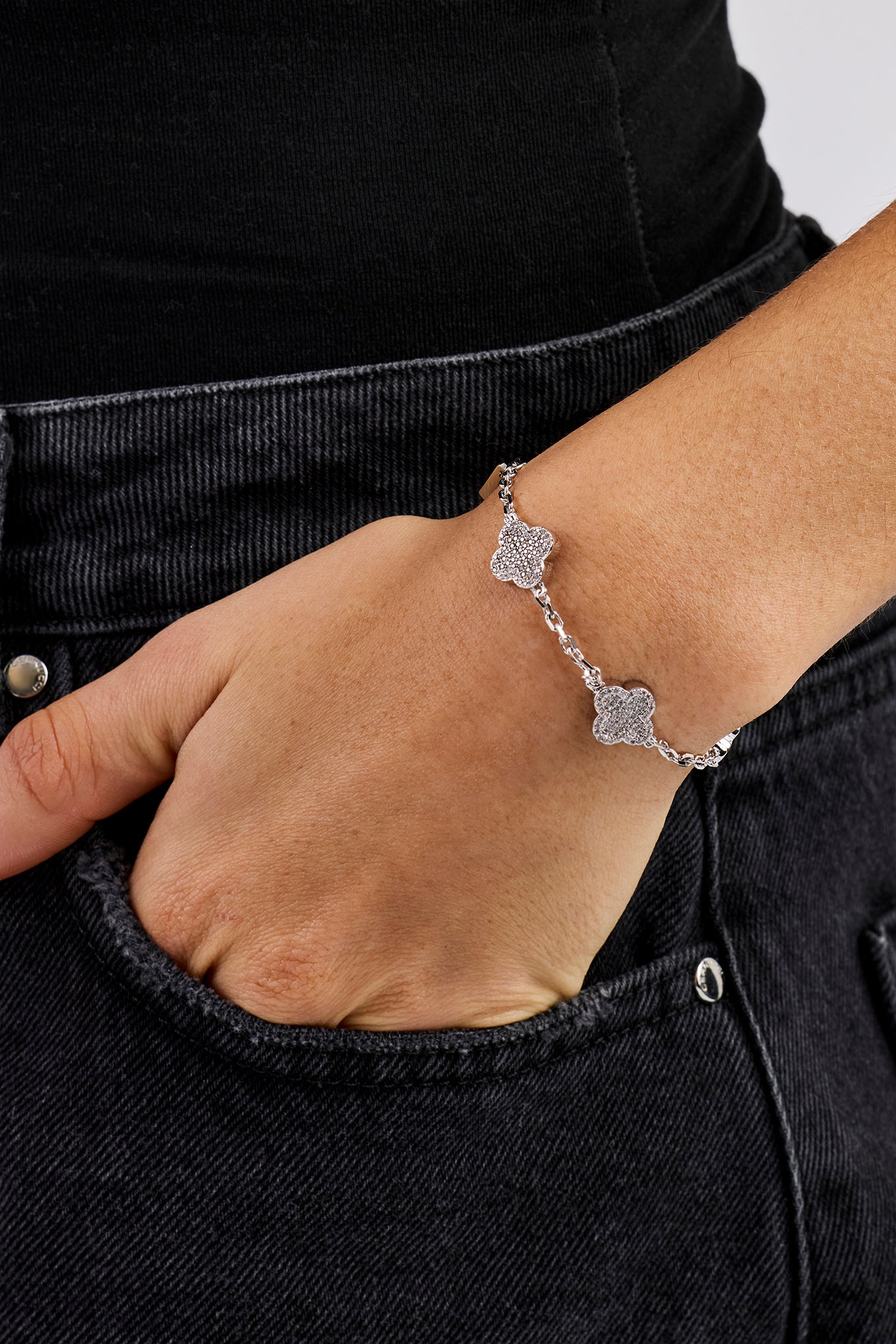 Rolo-Gliederarmband mit Eismotiv – 12 mm – Weiß